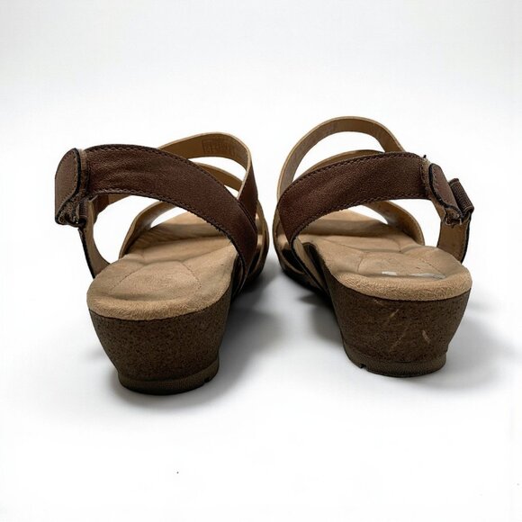 Earth Origins Karlie Sandals Brown Laser-Cut Leather & Adjustable Straps Sz 9 - Picture 4 of 9